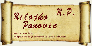 Milojko Panović vizit kartica